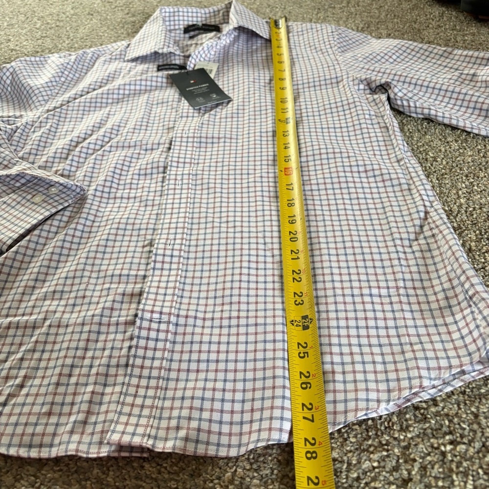 Tommy Hilfiger Mens Check Button Up Dress Shirt, White New M - Picture 4 of 6